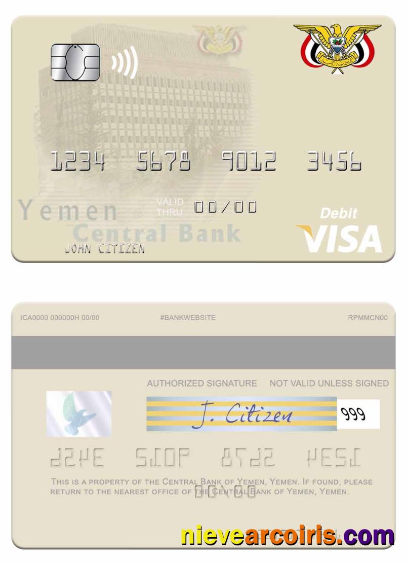 Yemen Central Bank of Yemen visa debit card